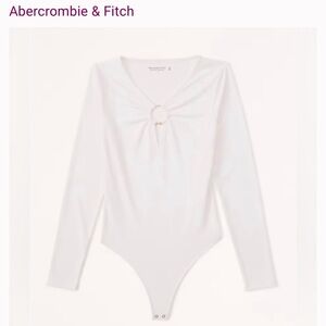 Abercrombie & Fitch Off-White Ring Detail Bodysuit